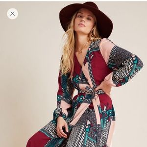 🆕🍁🍂Anthropologie Maxi Wrap Dress in Petite XS.